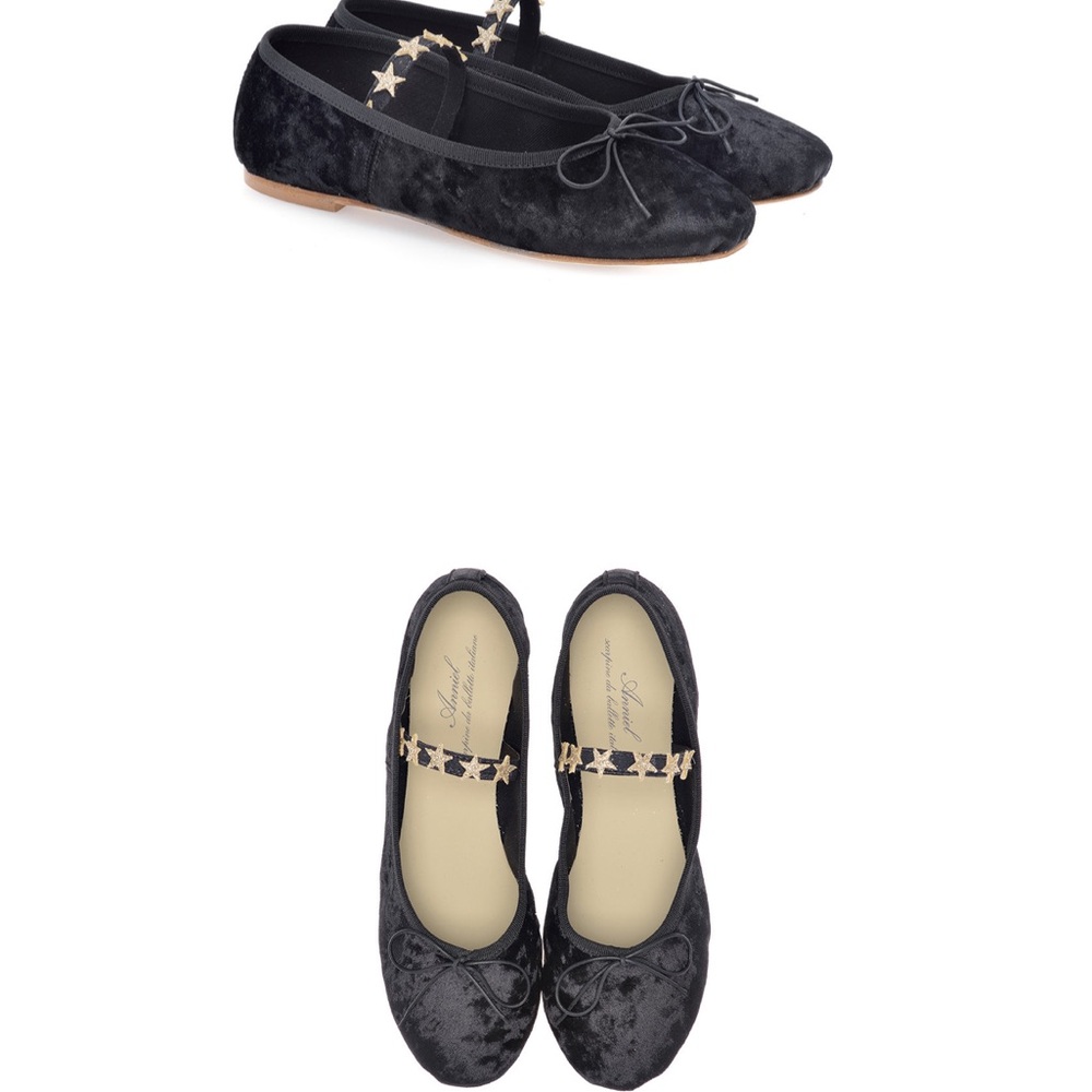Anniel - made in Italy black suede ballet flats